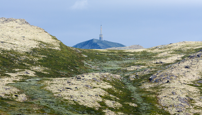 Blahoe Mountain with transmission tower (Vaga, Oppland, Norway)