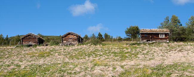 Norwegian cabins on a mountain (Blahoe, Vagamo, Norway)