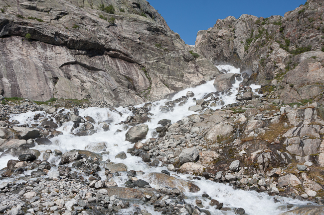 Waterfall near Buarbreen glacier (Folgefonna National Park, Norway)