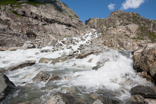 Waterfall near Buarbreen glacier (Folgefonna National Park, Norway)