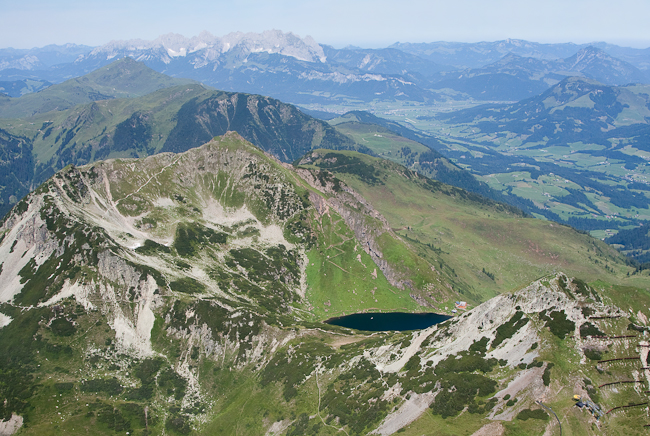 Mountains Henne and Wildseeloder (Austria) - plane view